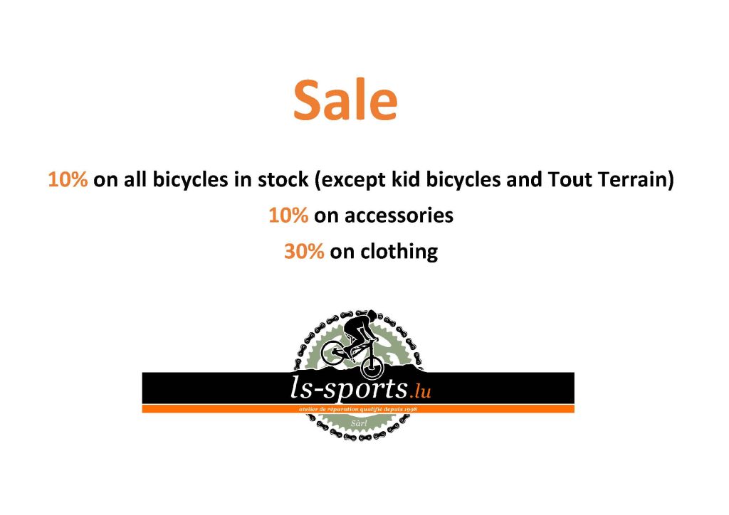 Sale 2025 10% on bicycles in stock